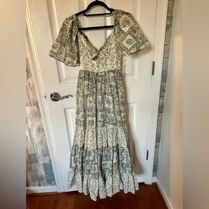 Abercrombie Small Petite Twist-Front Tiered Maxi Dress